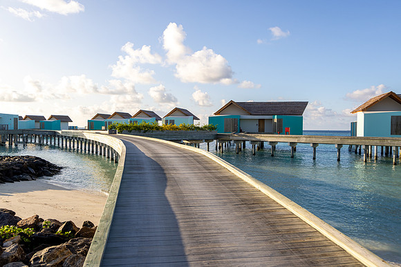 1142 Bridge to bungalows, Maldives